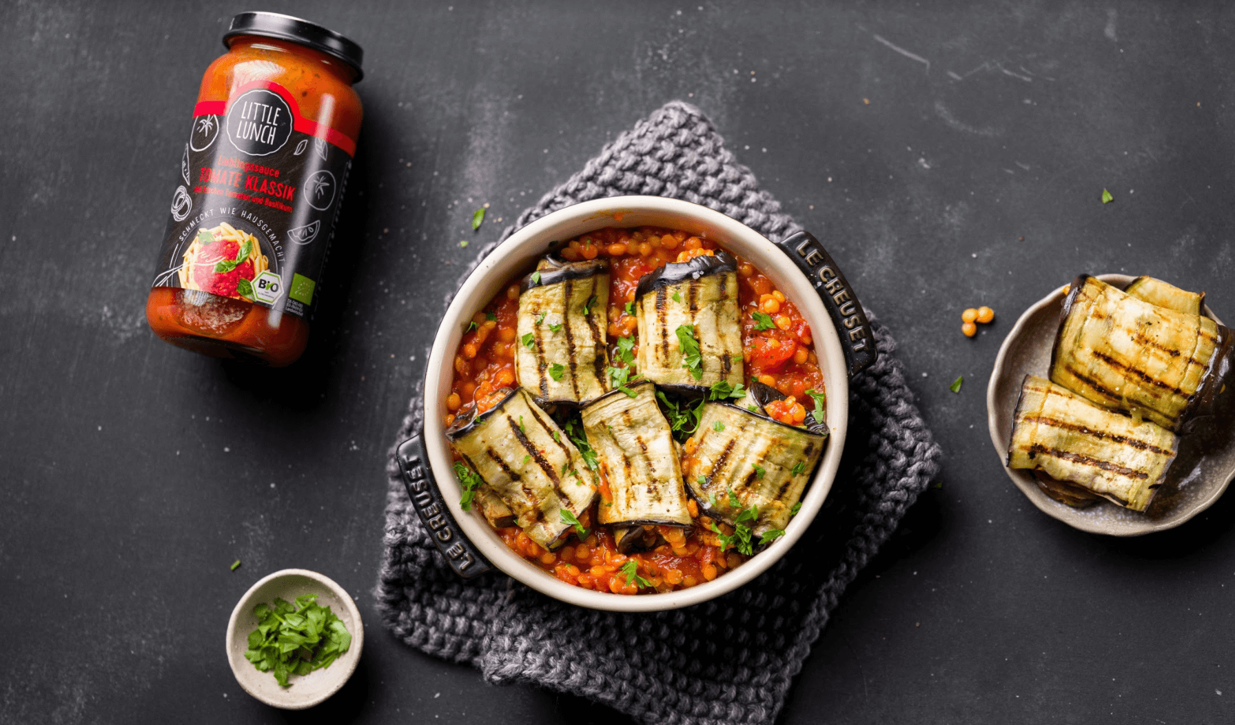 Rezept: Gegrillte Auberginen-Röllchen