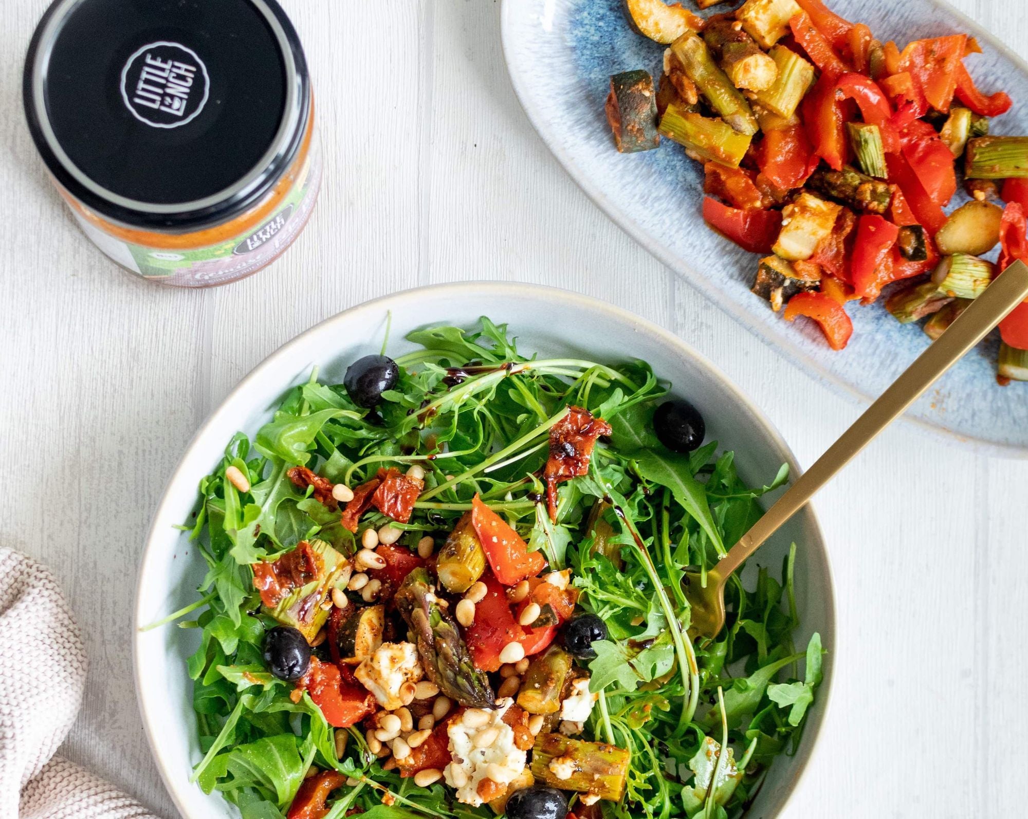 Salat mit gegrilltem Gemüse & Feta