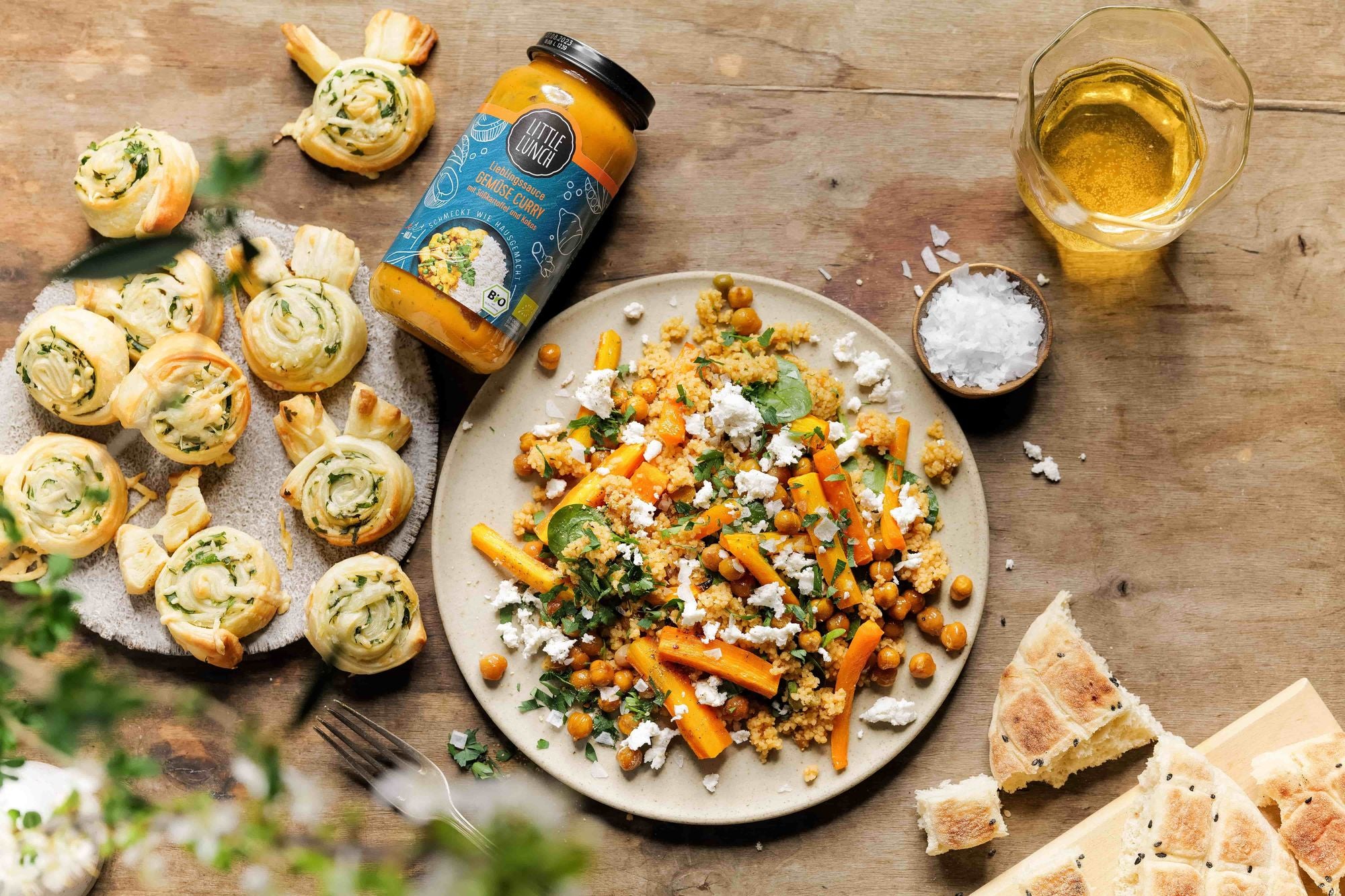 Rezept: Kichererbsen Couscous mit Blätterteig Hasen