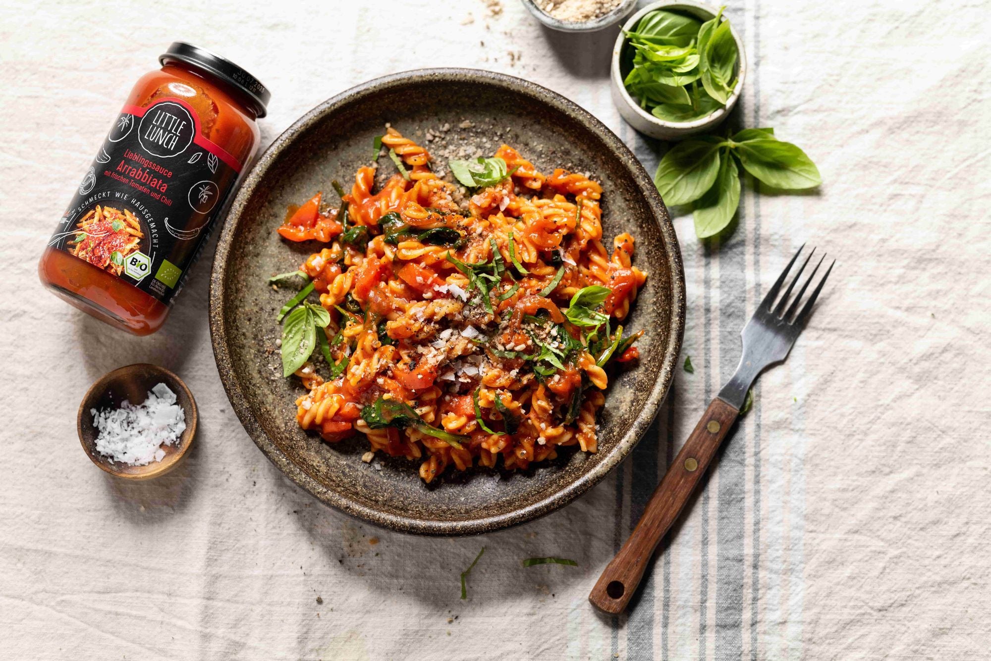 Rezept: Spinat Pasta mit Arrabbiata