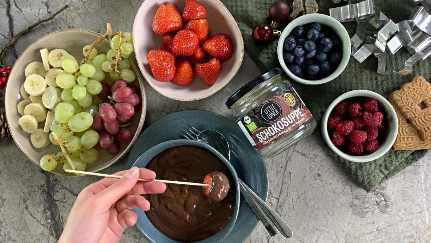 Rezept: Schokofondue mit Obst Schokofondue